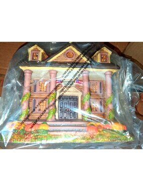 Light up House Country School Village Autumn Theme Design Featuring Pumpkins Sun